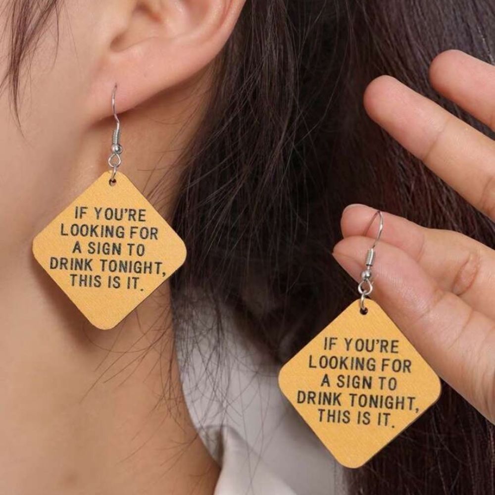 3for$20 Style Wooden Beer Mug Shaped Hollow Earrings, Fun Vintage